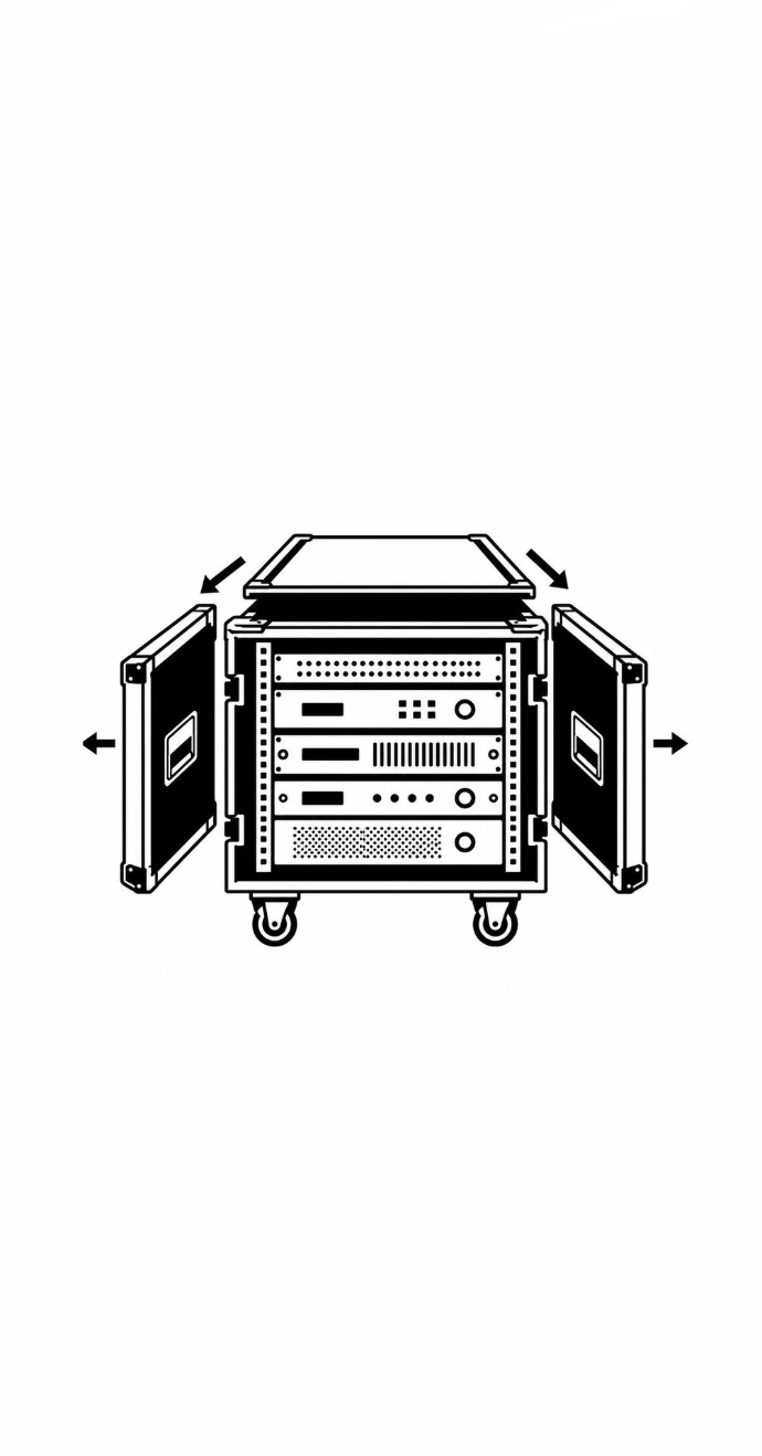 Czym jest rack 10U z chowanymi klapami case art
