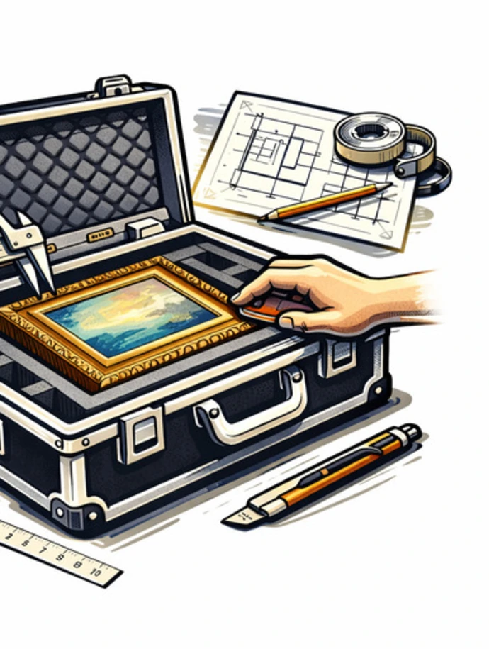 flight case do obrazów w ramie zabezpieczony wnętrzem